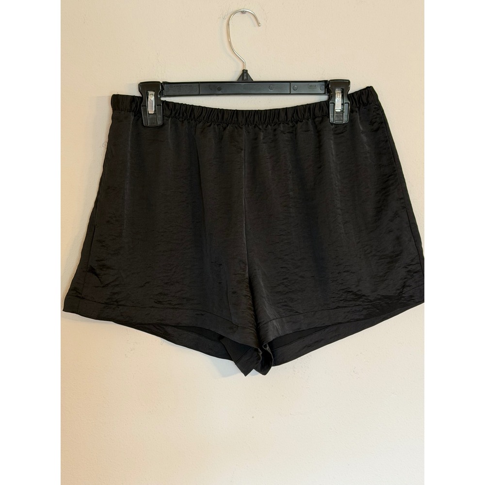 NWT Auden Black Satin Sleep Shorts Pajama Lounge Shorts Size M